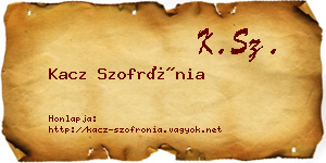 Kacz Szofrónia névjegykártya